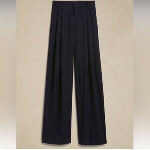 Siena high rise wide leg navy wool pants 14